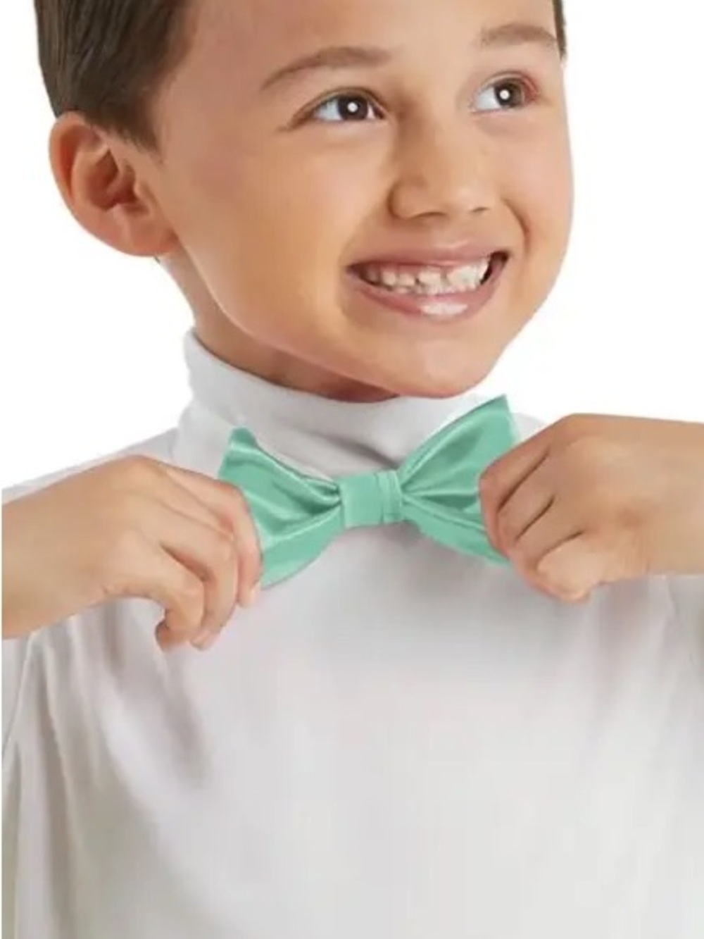 Weissman Mint Green Satin Kids Bow Tie